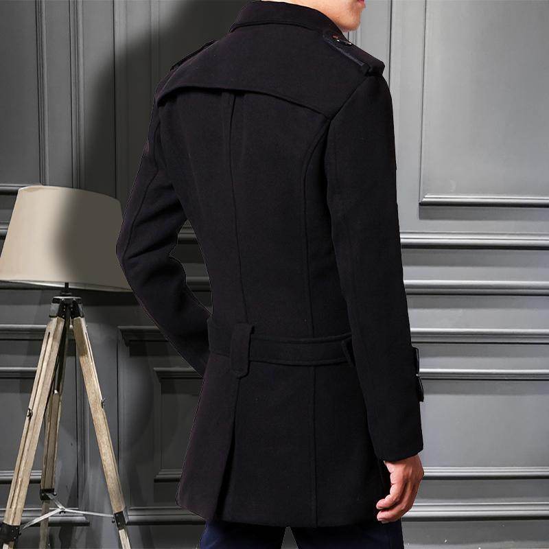 Buycenter Men's Slim Fit Duster Coat - Korean Fashion, Pocket Style - Buy Center US