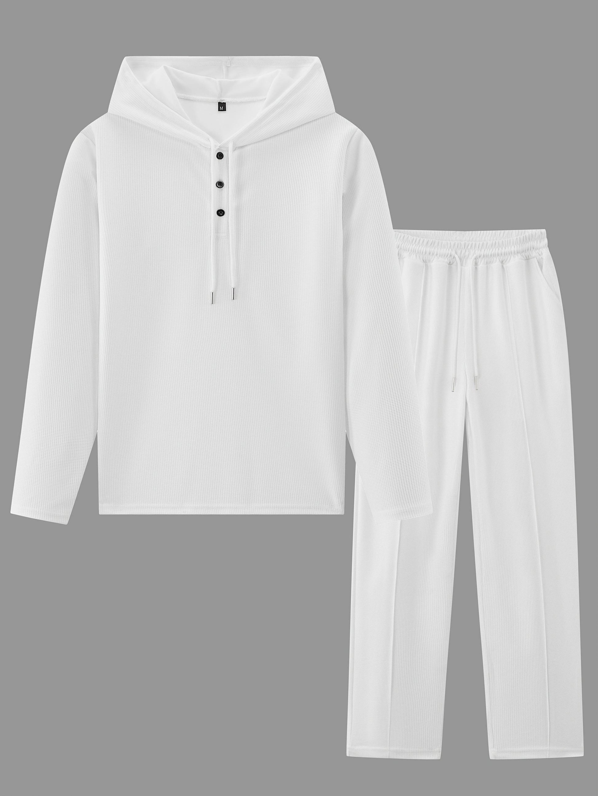 Casual Men's 2-Piece Set - Hooded Sweatshirt & Drawstring Pants - Buy Center US