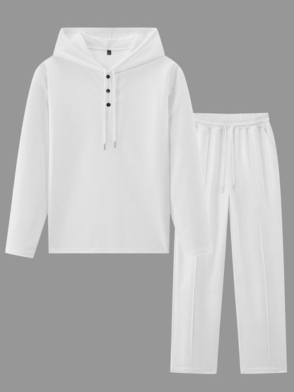 Casual Men's 2-Piece Set - Hooded Sweatshirt & Drawstring Pants - Buy Center US