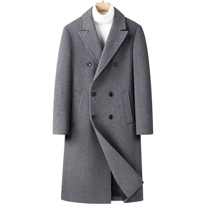 Buycenter Autumn Woolen Coat - Overknee, Double Breasted & Stylish - Buy Center US