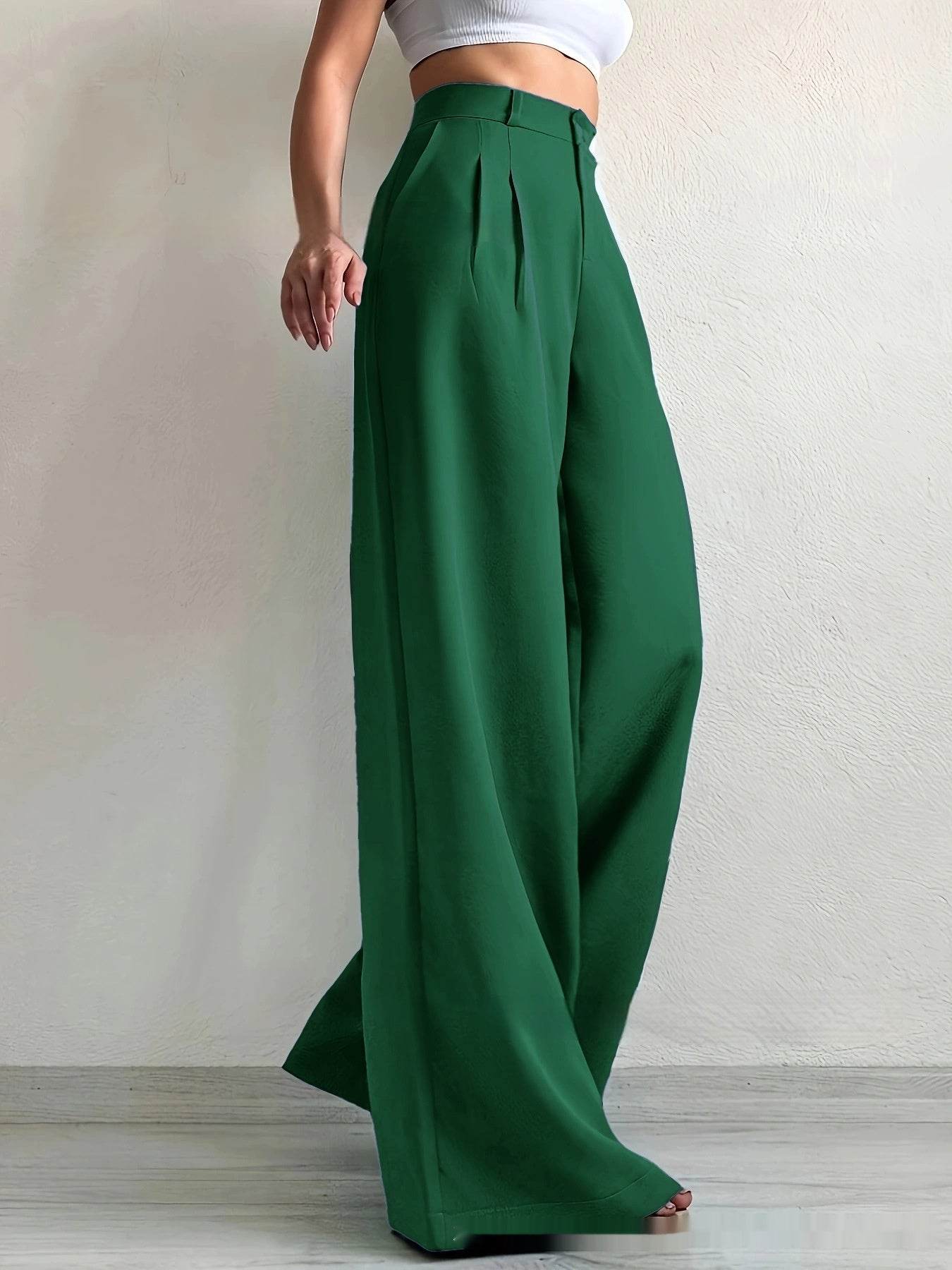 Elegant Bootcut Trousers - Solid Color Formal Pants for Every Occasion - Buy Center US