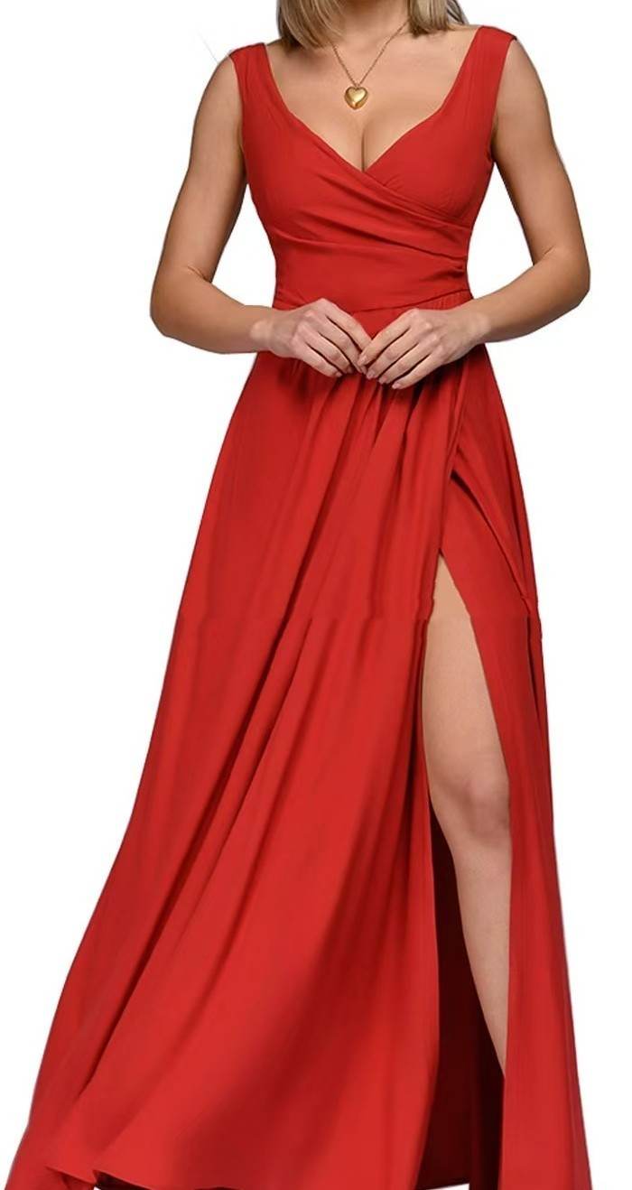 Solid Color Sleeveless Waist Dress - Mid Waist in Stylish Colors - Buy Center US
