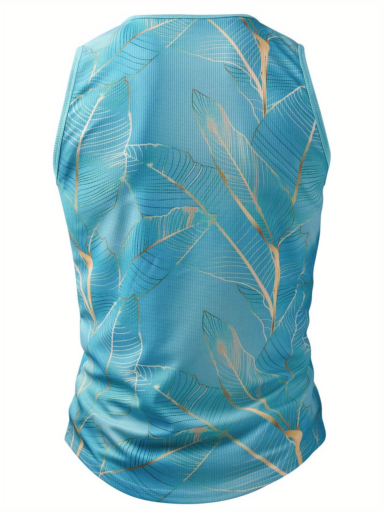 Men's Stylish Color-Blocked Casual Tank Top - Crew Neck, Slim Fit - Buy Center US