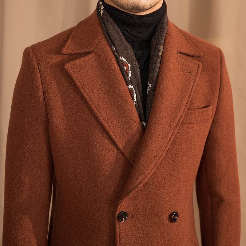 Buycenter Double-Breasted Mid-Length Wool Overcoat - Stylish & Warm - Buy Center US