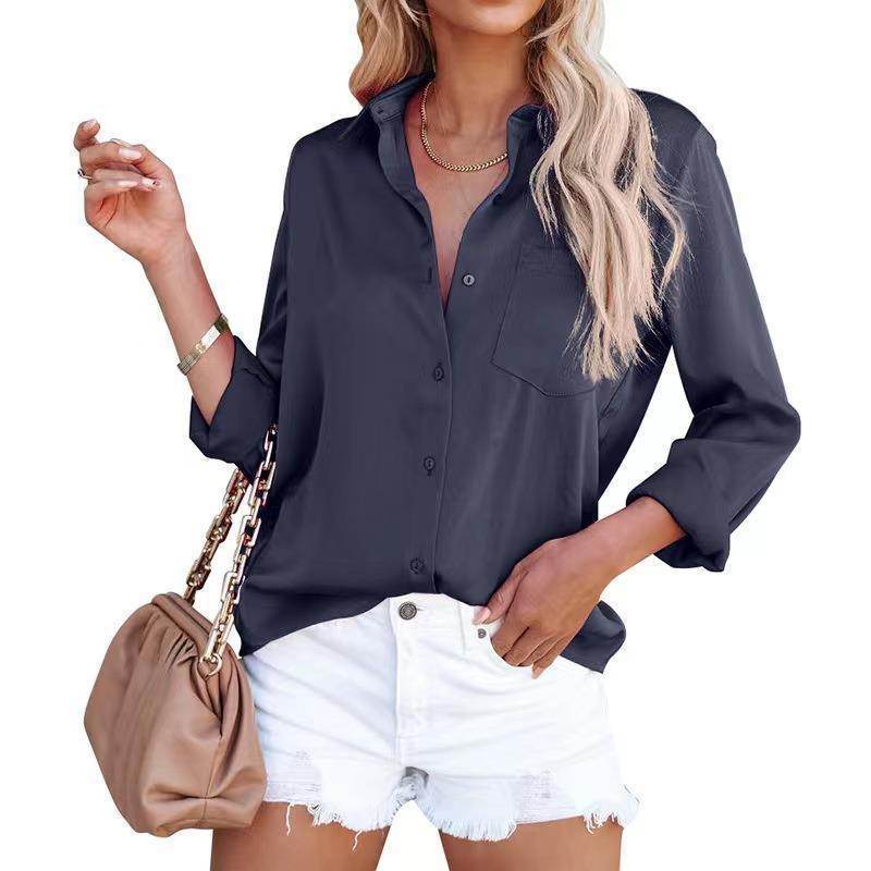 Women's Spring Long Sleeve V-Neck Top - European & American Styles - Buy Center US