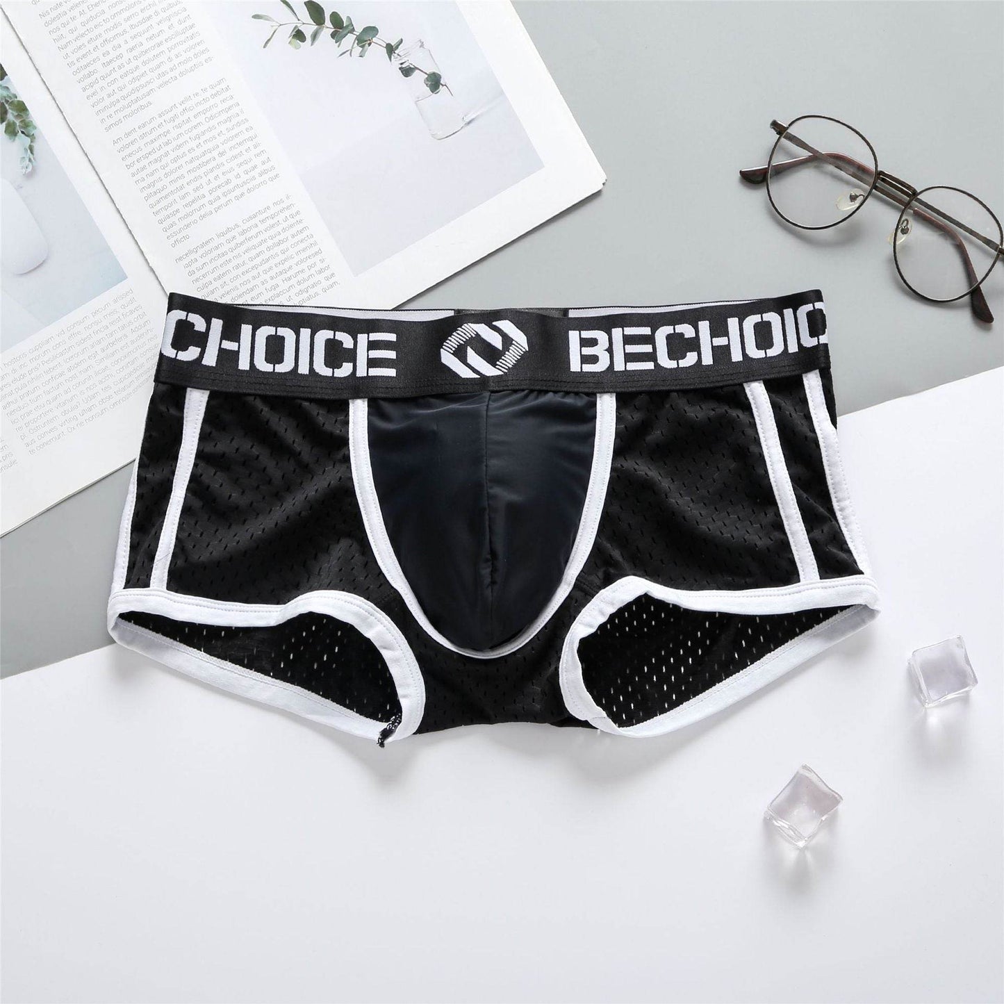 Buycenter Low Waist Mesh Underwear - Breathable Comfortable Boxers for Men - Buy Center US