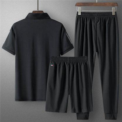 Buycenter Men's Summer Sports Suit - Ice Silk, Casual & Comfortable - Buy Center US