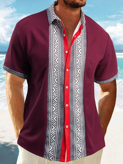Buycenter Men's Printed Button Short Sleeve Shirt - S-XXXL Available - Buy Center US
