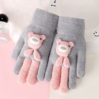 Cartoon Cute Five Finger Gloves - Warm Alpaca for Winter Comfort - Buy Center US