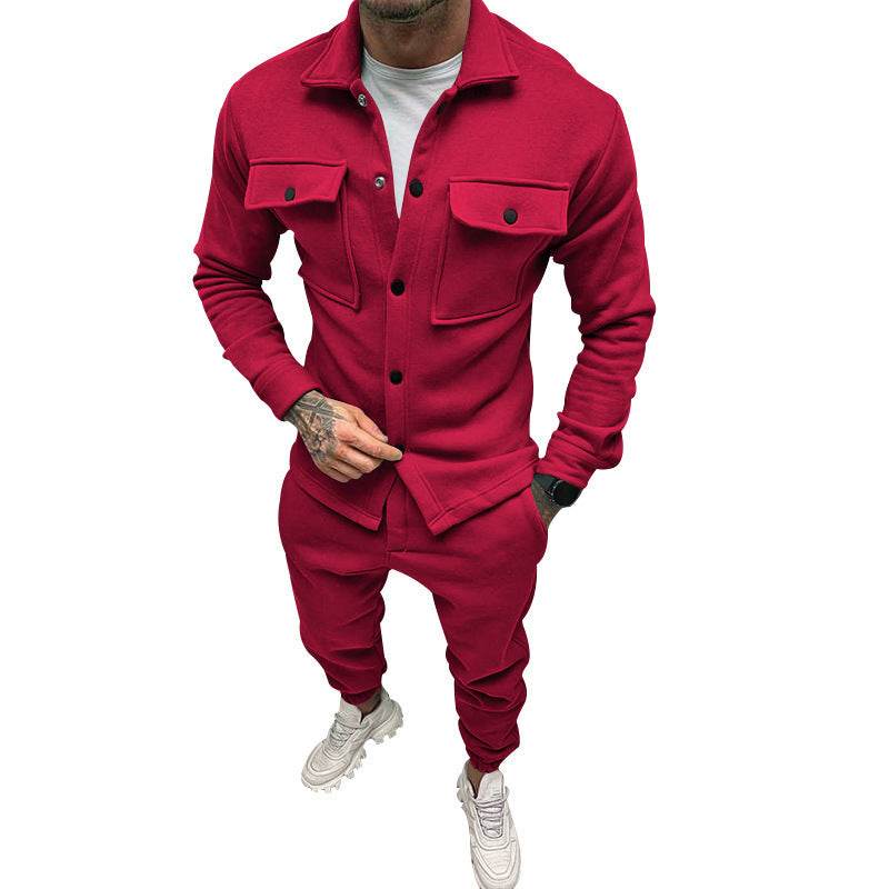 Buycenter Men's Two Piece Suit Set - Spring & Autumn Cotton Style - Buy Center US
