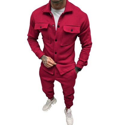 Buycenter Men's Two Piece Suit Set - Spring & Autumn Cotton Style - Buy Center US