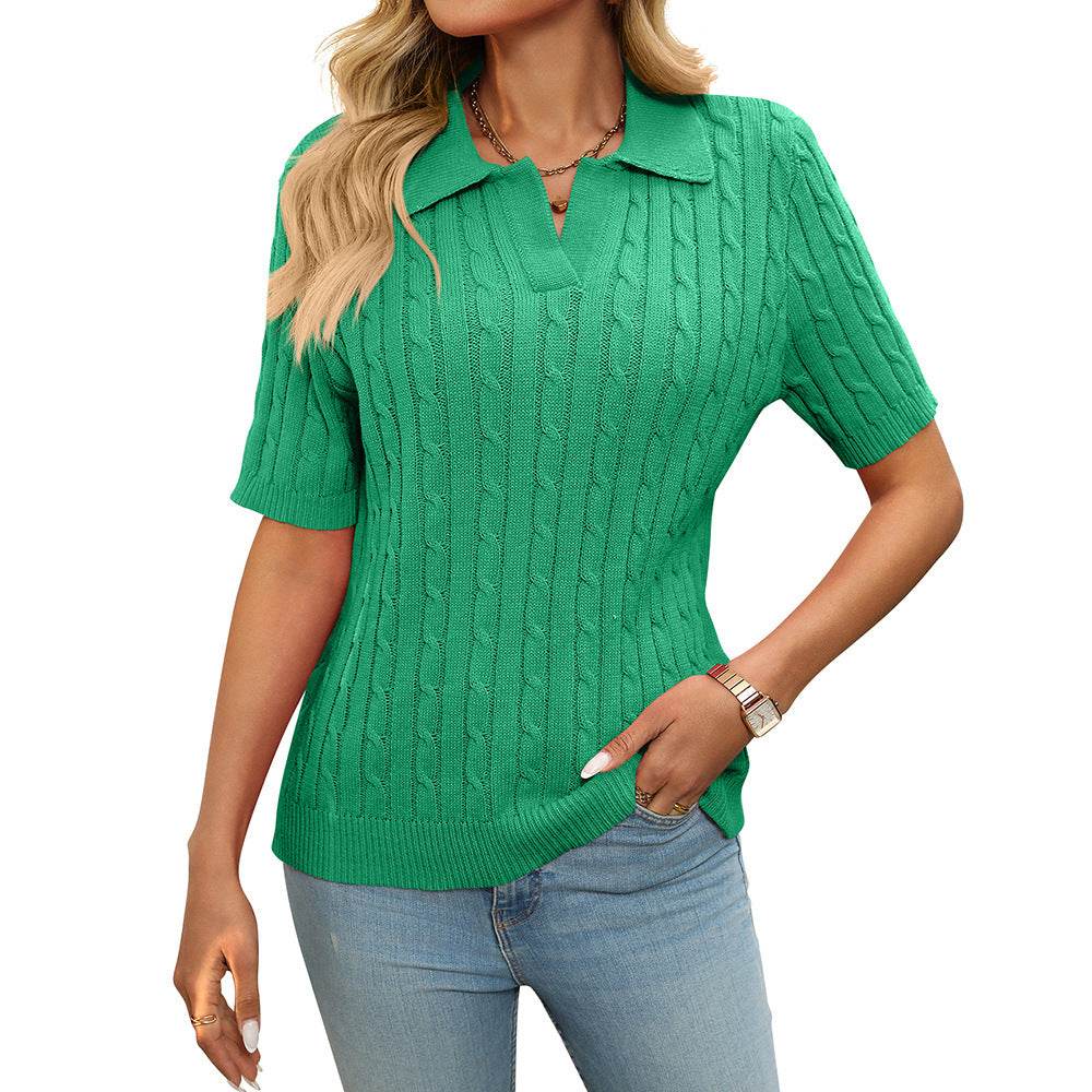 Stylish V-Neck Knitted Pullover - Available in Multiple Colors & Sizes - Buy Center US
