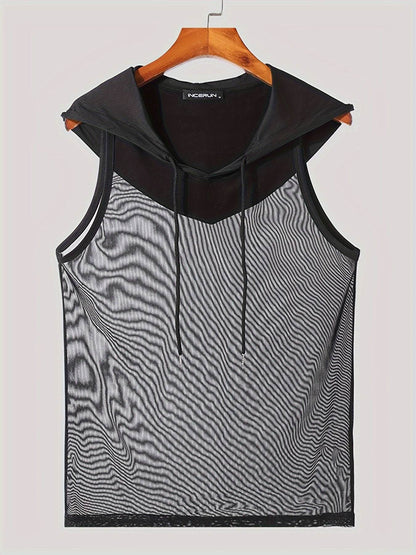 INCERUN Men's Hooded Tank Top - Quick Dry Moisture-Wicking Sleeveless Shirt - Buy Center US