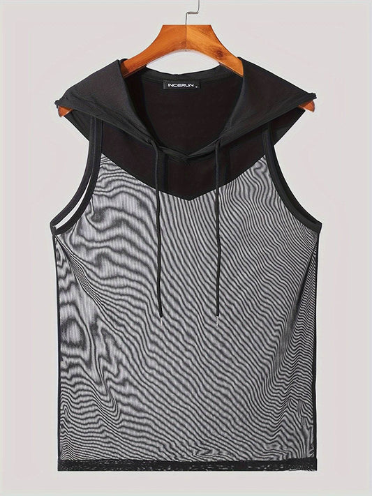 INCERUN Men's Hooded Tank Top - Quick Dry Moisture-Wicking Sleeveless Shirt - Buy Center US