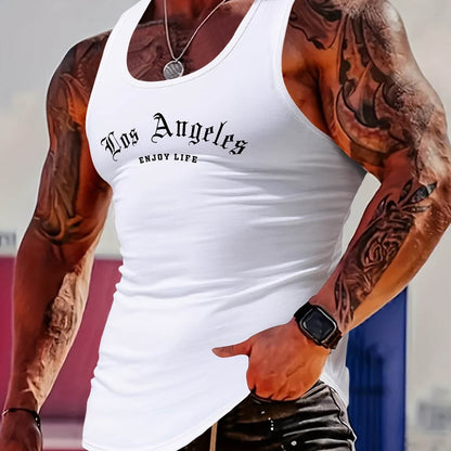 MBD Men's Trendy Los Angeles Graphic Tank Top - Slim Fit Casual Summer Wear - Buy Center US