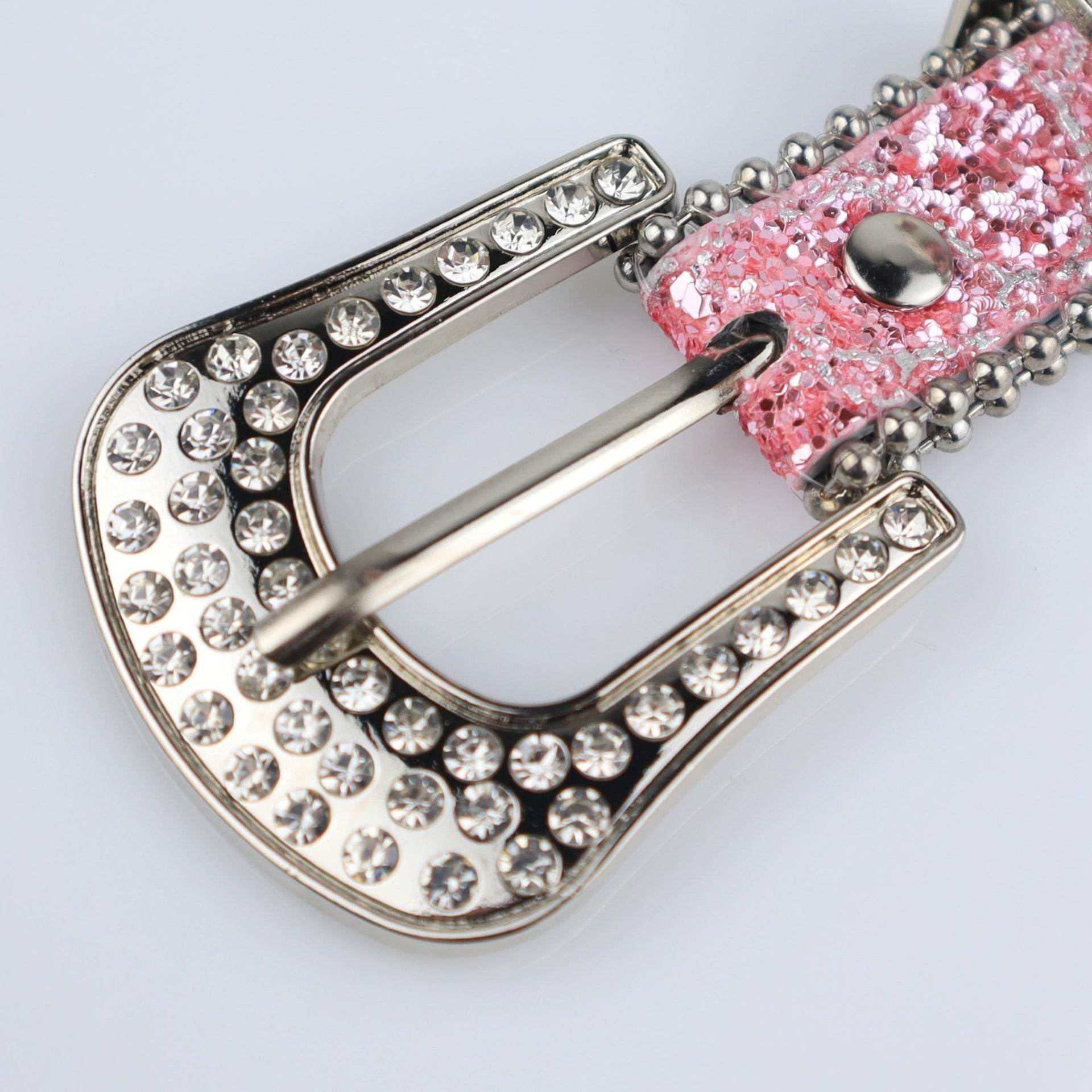 Rhinestone Women's Thin Belt - Fashion Personality, Handmade PU Leather - Buy Center US