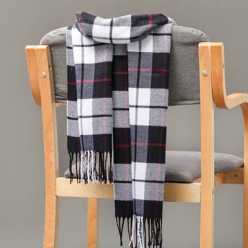 Buycenter British Plaid Cashmere Tassel Scarf for Couples & Kids - Buy Center US