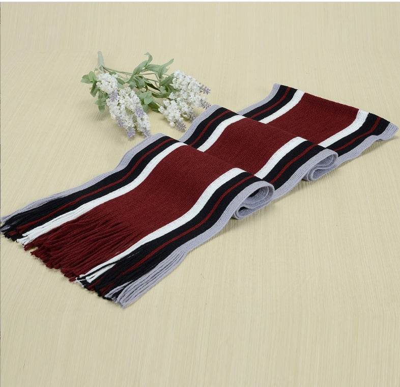 Buycenter Men's Knitted Scarf - Striped, Soft & Warm for All Seasons - Buy Center US