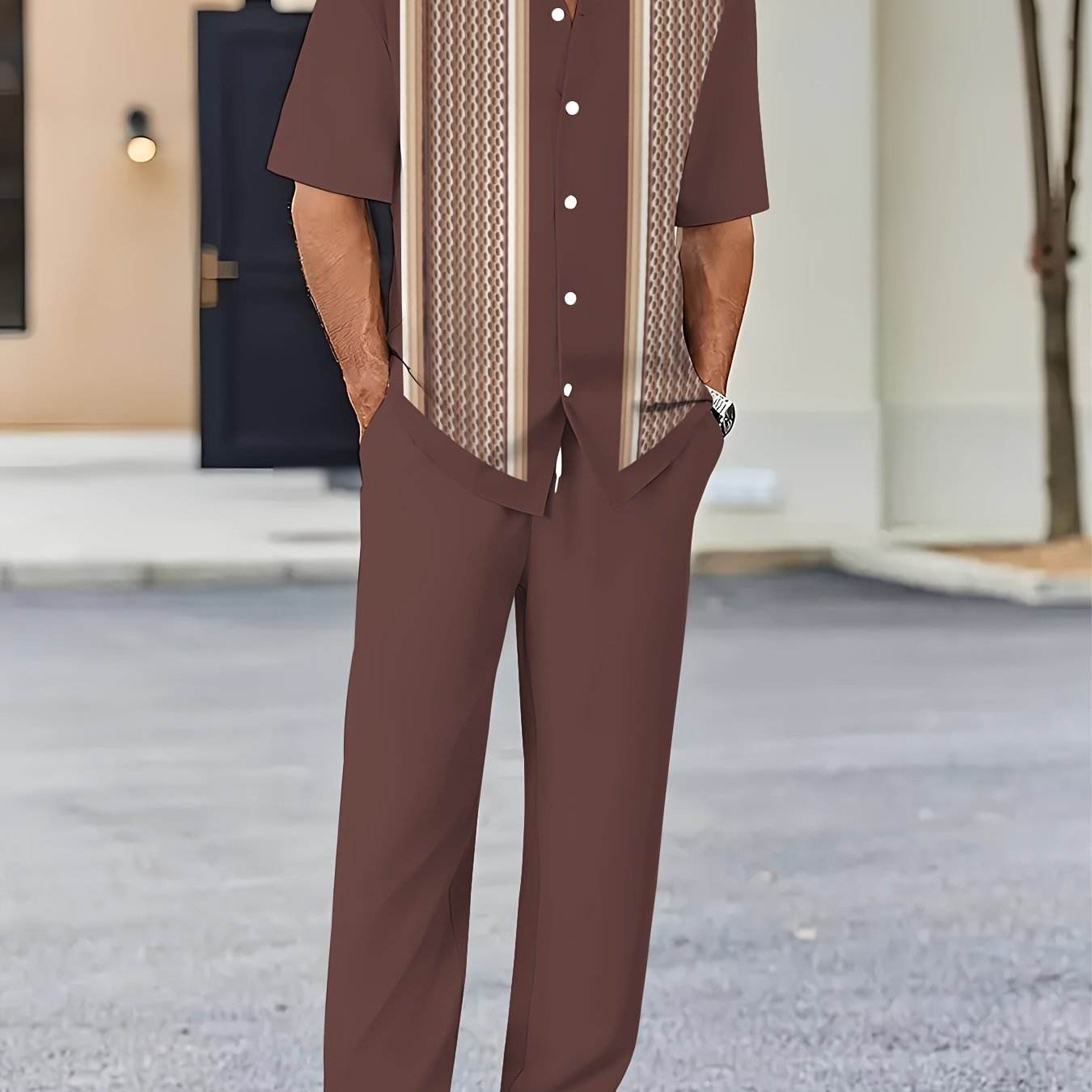 Men's Casual Novelty Clothing Set - 100% Polyester, Comfortable Fit - Buy Center US