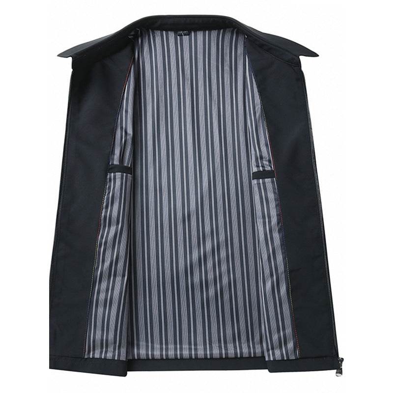 Buycenter Men's Business Casual Jacket - Stylish Lapels, Zipper Coat - Buy Center US