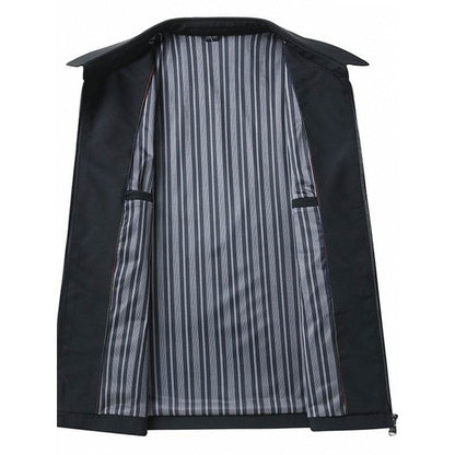 Buycenter Men's Business Casual Jacket - Stylish Lapels, Zipper Coat - Buy Center US