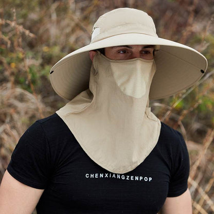 Men's Big Brim Bucket Hat - Waterproof Summer Shade with Neck Protection - Buy Center US