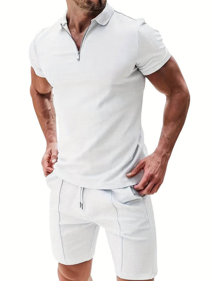 Men's Summer 2-Piece Set - Striped Casual T-Shirt & Shorts Outfit - Buy Center US