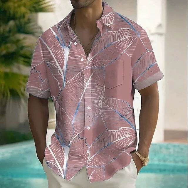 Buycenter Men's 3D Printed Short-Sleeved Shirt - Loose Casual Polyester Top - Buy Center US