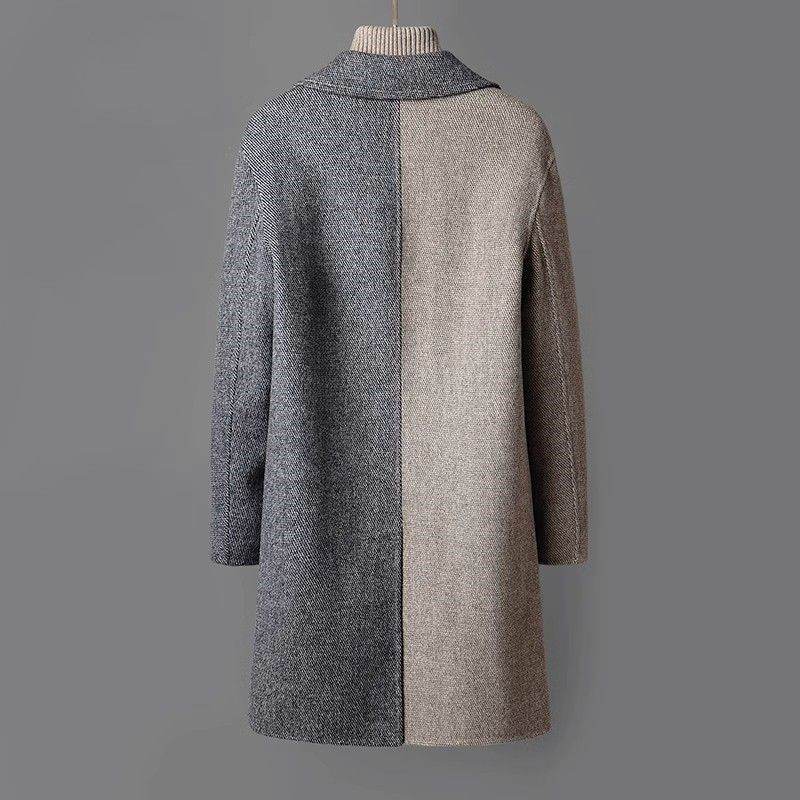 Buycenter Men's Mid-Length Woolen Coat - Korean Style Loose Fit - Buy Center US