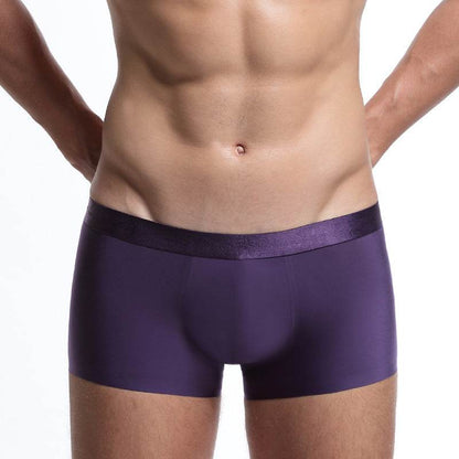 Buycenter Men's Ice Silk Boxer Briefs - Seamless Mid Waist Shorts - Buy Center US