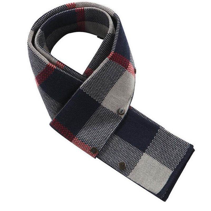 Buycenter Men's Woolen Coat with Polo Collar & Cotton Scarf - Fall Winter Style - Buy Center US