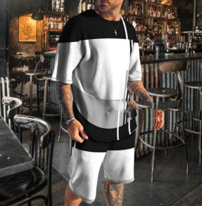 Men's Trendy Casual Beach Suit - 3D Textured Polyester Set - Buy Center US