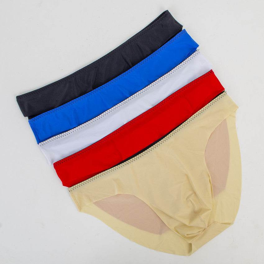 Buycenter Men's Ice Silk Briefs - Transparent Low Waist Underwear - Buy Center US