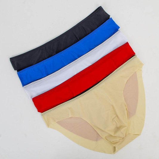 Buycenter Men's Ice Silk Briefs - Transparent Low Waist Underwear - Buy Center US