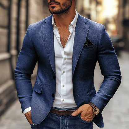 Buycenter Men's Striped Blazer - Casual Slim Fit Jacket for Every Occasion - Buy Center US
