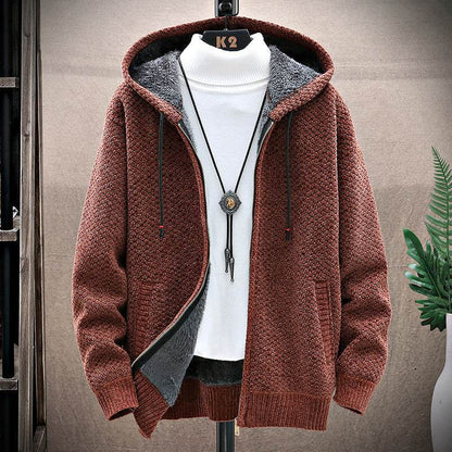 Buycenter Slim Fit Hooded Zipper Sweater for Men - Loose Cardigan Style - Buy Center US
