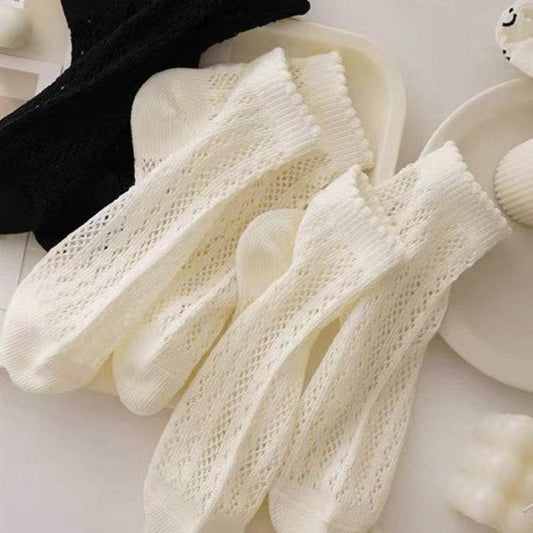 Women's Breathable Cotton Socks - Hollow Mesh, Antibacterial & Quick Drying - Buy Center US