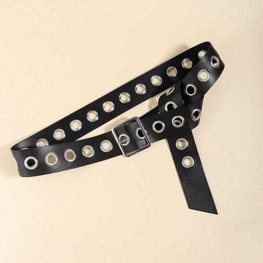 Stylish Punk Hollow Belt for Men & Women - Soft PU Hip Hop Accessory - Buy Center US