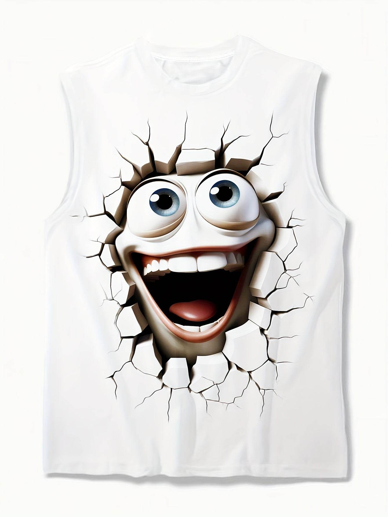 Men's Casual Sleeveless T-Shirt - 3D Printed Cartoon Design for Summer Fun - Buy Center US