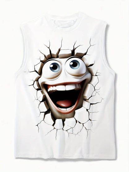 Men's Casual Sleeveless T-Shirt - 3D Printed Cartoon Design for Summer Fun - Buy Center US