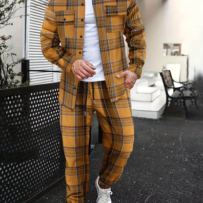 Light Luxury Men's Casual Shirt Suit - Solid Color for All Seasons - Buy Center US