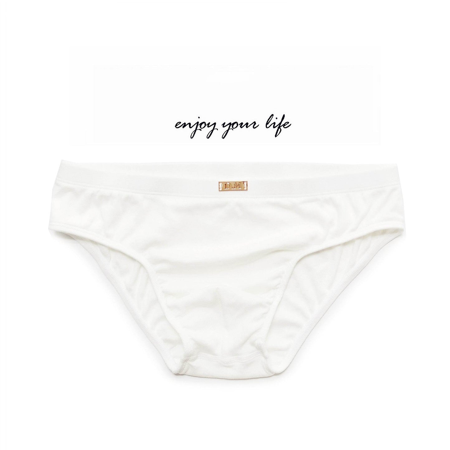 Buycenter Men's Simple Metal Label Briefs - Modal, Low Waist Underwear - Buy Center US