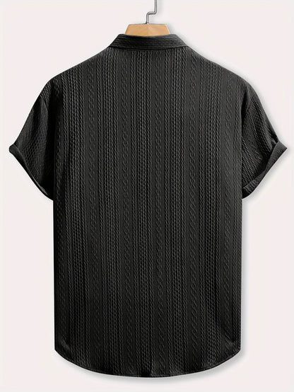 Men's Geometric Pattern Casual Shirt - Short Sleeve Lapel Collar Fit - Buy Center US