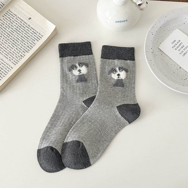 Cute Cartoon NEPs Yarn Socks - Plush Mid Tube Stockings for Women - Buy Center US