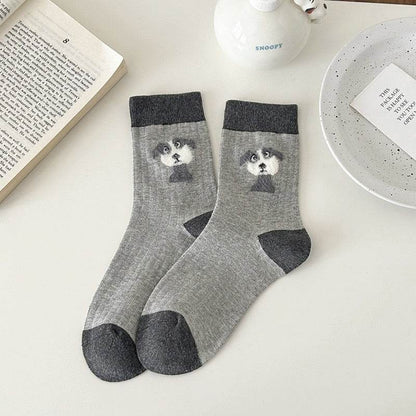 Cute Cartoon NEPs Yarn Socks - Plush Mid Tube Stockings for Women - Buy Center US