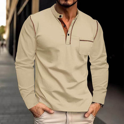 Buycenter Men's Long-Sleeved Polo Shirt - Casual Spring & Summer Wear - Buy Center US