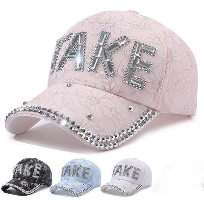 Rhinestone TAKE Women's Baseball Cap - Lightweight & Breathable for Summer - Buy Center US
