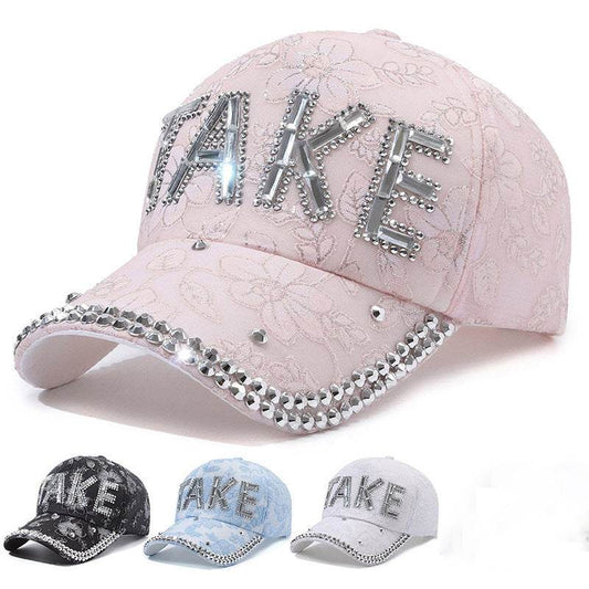 Rhinestone TAKE Women's Baseball Cap - Lightweight & Breathable for Summer - Buy Center US