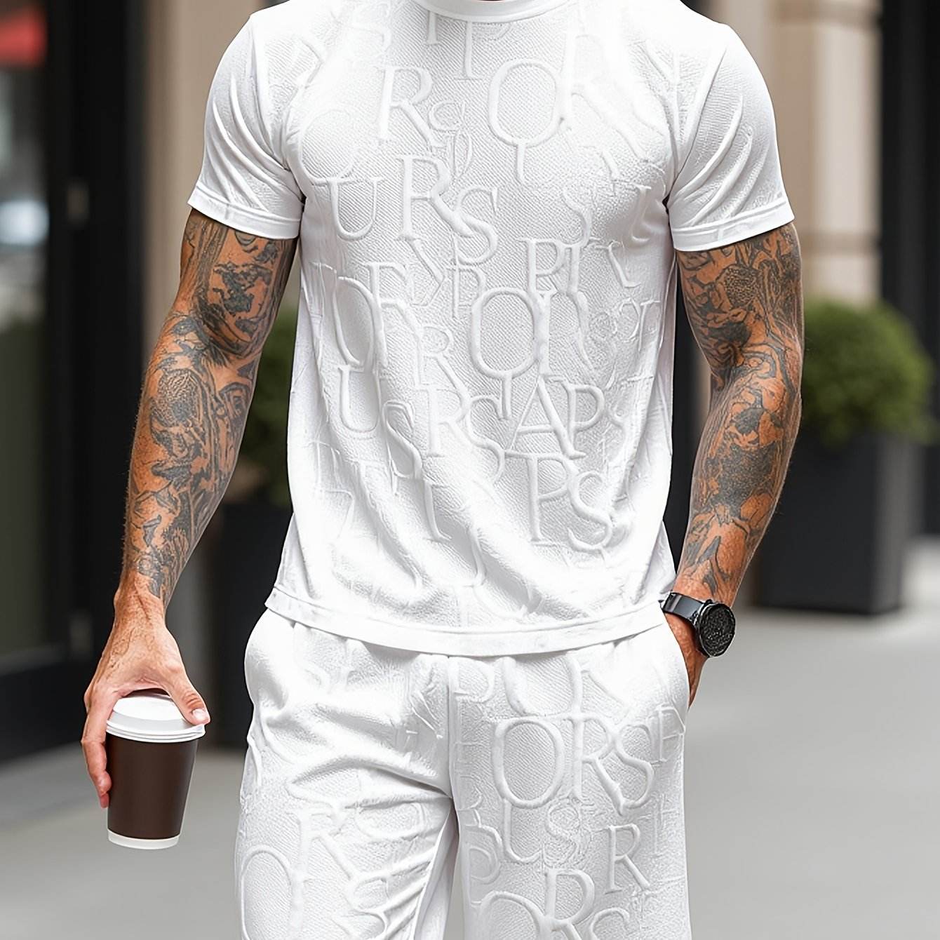 European-American Style Men's Fashion Set - Short Sleeve T-Shirt & Shorts - Buy Center US