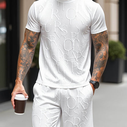 European-American Style Men's Fashion Set - Short Sleeve T-Shirt & Shorts - Buy Center US